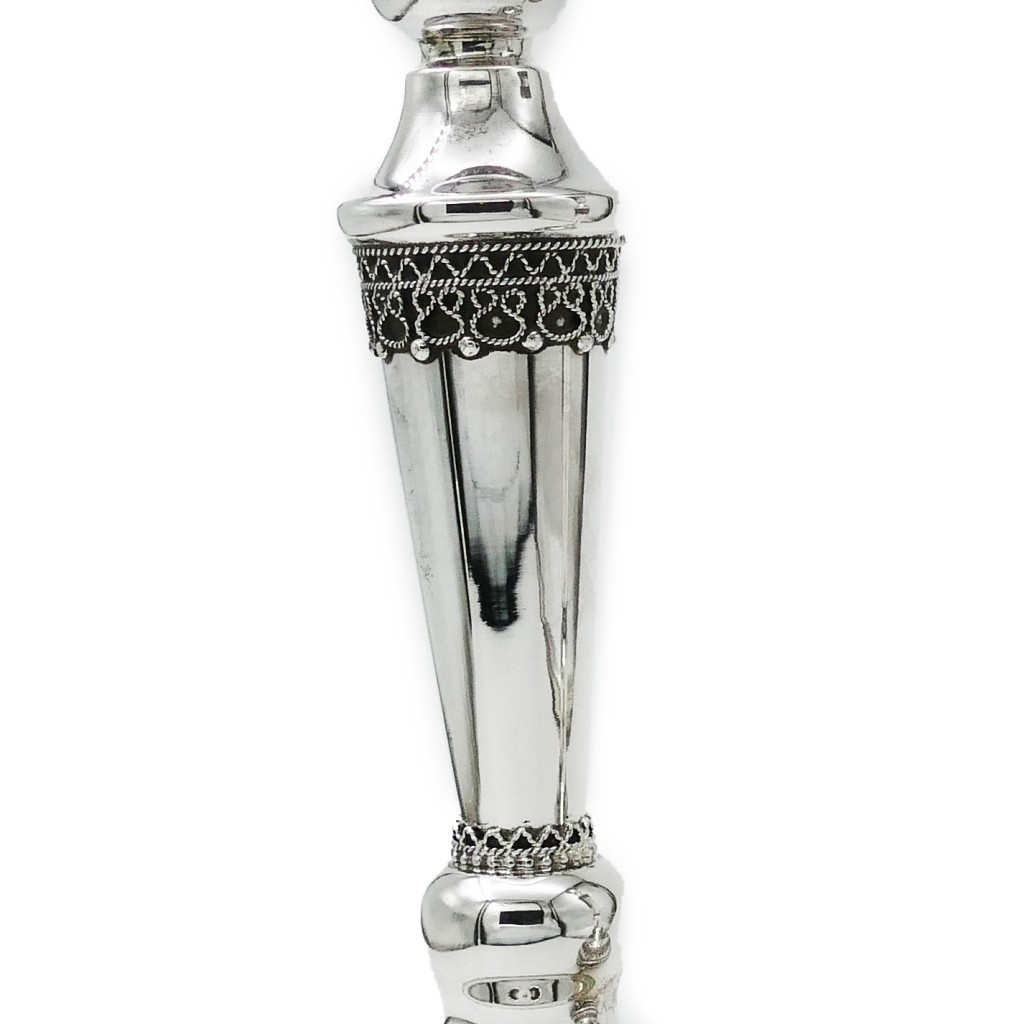 CANDLESTICKS – Tall Sterling Silver Elegant Filigree Candlesticks with Legs – Set of 2
