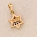 18K Gold Diamond Star of David Pendant