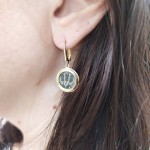 Ancient Roman Agrippa Coins 14k Gold Dangle Earrings
