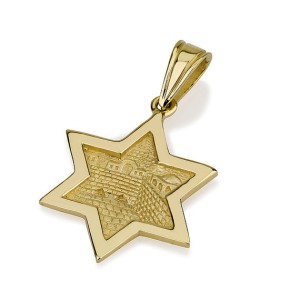 3D Jerusalem Star of David Pendant 14k Gold