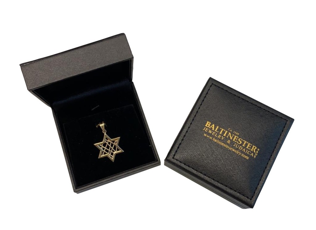 14k Gold Modern Wired Star of David Pendant