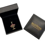 14k Gold and Precious Stones Reversible Menorah Pendant