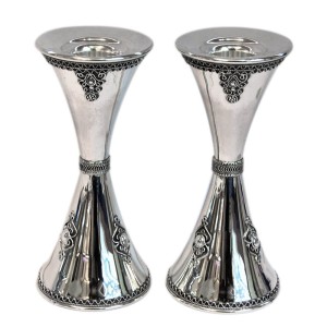 Silver Candlesticks - Hourglass Small Sterling