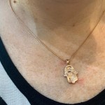14k Gold 3D Old City Jerusalem Hamsa Thick Pendant