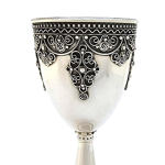 Goblet Style Sterling Silver Kiddush Cup in Medium Filigree