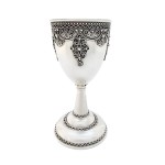 Goblet Style Sterling Silver Kiddush Cup in Medium Filigree