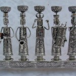 Silver Menorah with Klezmer Musicians – Large Size