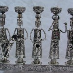 Silver Menorah with Klezmer Musicians – Large Size