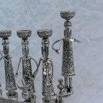 Silver Menorah with Klezmer Musicians – Large Size