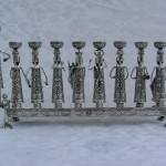 Silver Menorah with Klezmer Musicians – Large Size