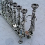 Silver Menorah with Klezmer Musicians – Large Size