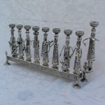 Silver Menorah with Klezmer Musicians – Large Size