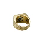 Lion of Judah Ring – Bob Marley Style 14K Yellow Gold Diamond Onyx