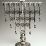 Sterling Silver Menorah with Filigree Discs