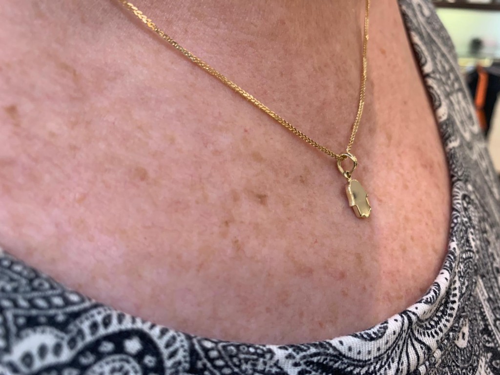 Mini 14K Gold Minimalist Hamsa Pendant