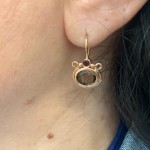14k Rose Gold Smoky Topaz Garnets Pomegranate Hook Earrings