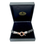 Titanium, Silver, and Gold Linked Chain Bracelet