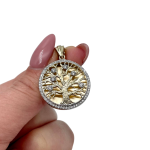 Tree of Life Pendant – 14K Yellow Gold Diamond Round