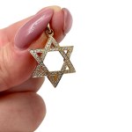 18k Gold Diamond Woven Star of David Pendant