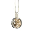 Small Shema Yisrael Silver and Gold Necklace