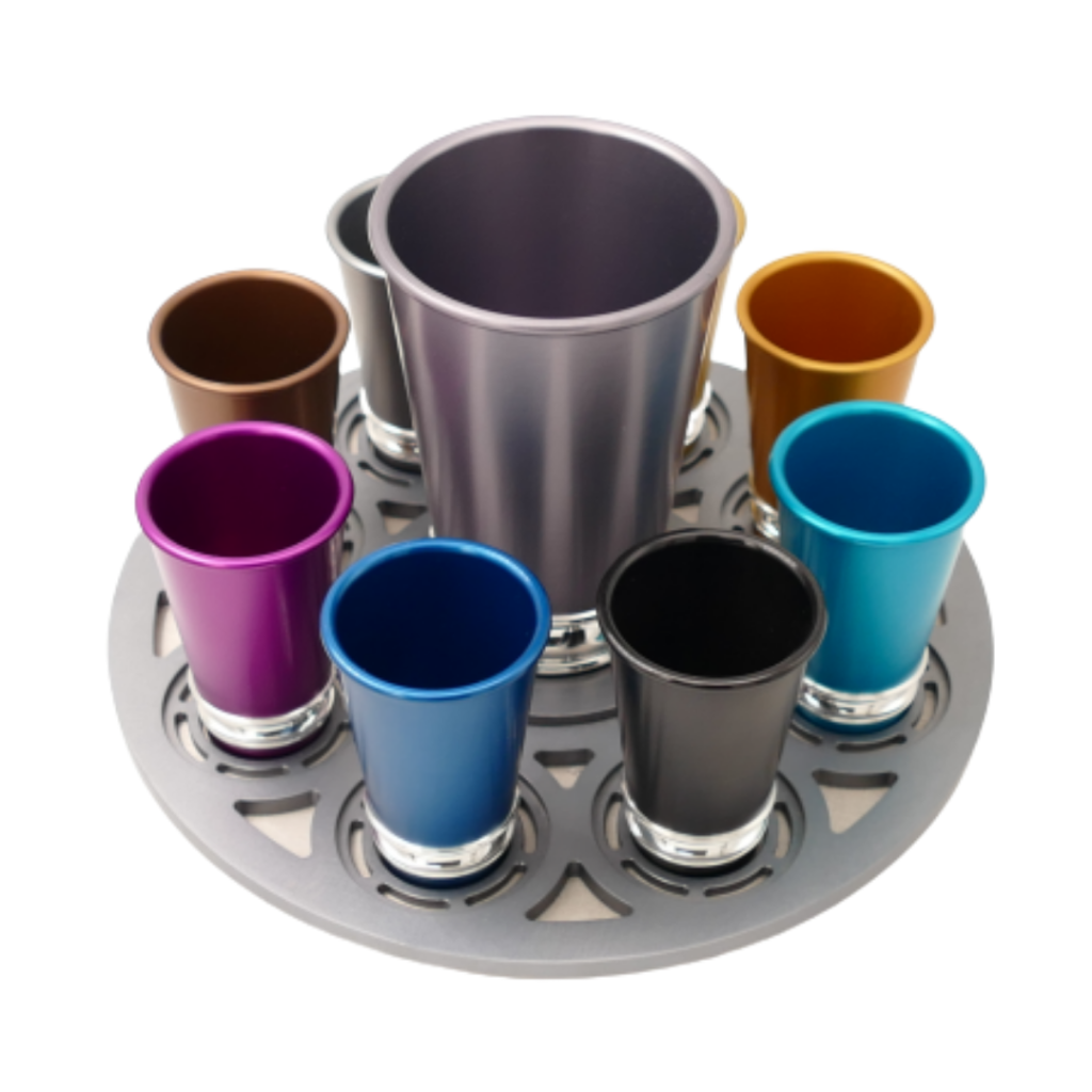 Multi-Color Wine Fountain with 8 Kiddush Cups
