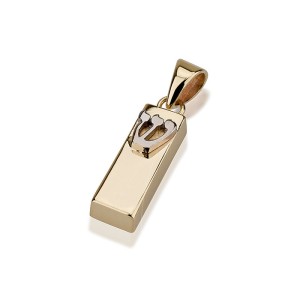 14k Satin Finish Mezuzah Charm Pendant