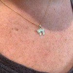 14K Gold Outlined Mini Chai Pendant