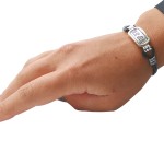 This Too Shall Pass Bracelet – Black Leather with Sterling Silver and Gold