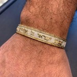 14k Gold and Silver Cuff Bracelet With Shema Yisrael