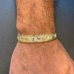 14k Gold and Silver Cuff Bracelet With Shema Yisrael