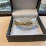 14k Gold and Silver Cuff Bracelet With Shema Yisrael