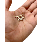 14k Gold Two Name Necklace Double Thickness