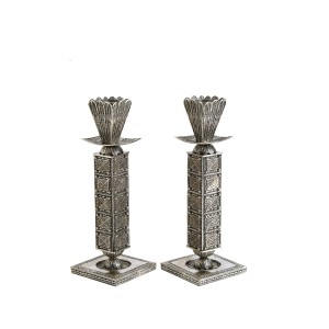 Square Filigree Sterling Silver Candlesticks