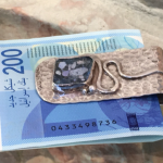 Hammered Silver Roman Glass Money Clip