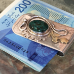 Silver and Gold Eilat Stone Money Clip