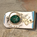 Silver and Gold Eilat Stone Money Clip