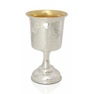 Dror Hammered Silver Kiddush Cup