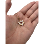 14K Two Tone Gold Thick Star of David Pendant