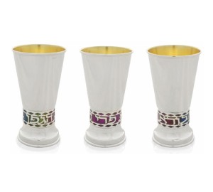 Kiddush Cup - Gad Enamel Embellished Silver