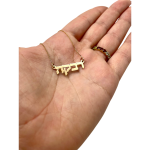 Custom Order – Personalized Hebrew Name Necklace in 14K Yellow Gold – 18″