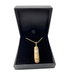 14k Gold Hammered Round Mezuzah Pendant