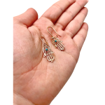 14k Gold Hamsa Earrings with Turquoise