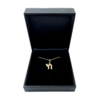 18k Gold Diamond Miniature Chai Pendant