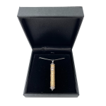 14K Two Tone Gold Star of David Design Mezuzah Pendant