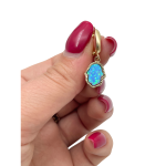 Opal Hamsa Earrings 14k Yellow Gold
