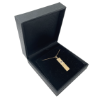 Mezuzah Pendant with Shin in 14k Gold