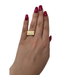 14k Yellow Gold Wide Kotel Name Ring