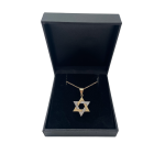 14K Two Tone Gold Thick Star of David Pendant