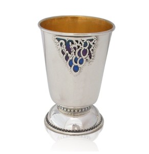 Kiddush Cup - Hoshea Enameled Silver