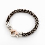 Titanium, Silver, and Gold Linked Chain Bracelet